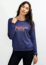 'Radical Love'  Ultra-Soft Raglan Pullover - Spellbound Blue