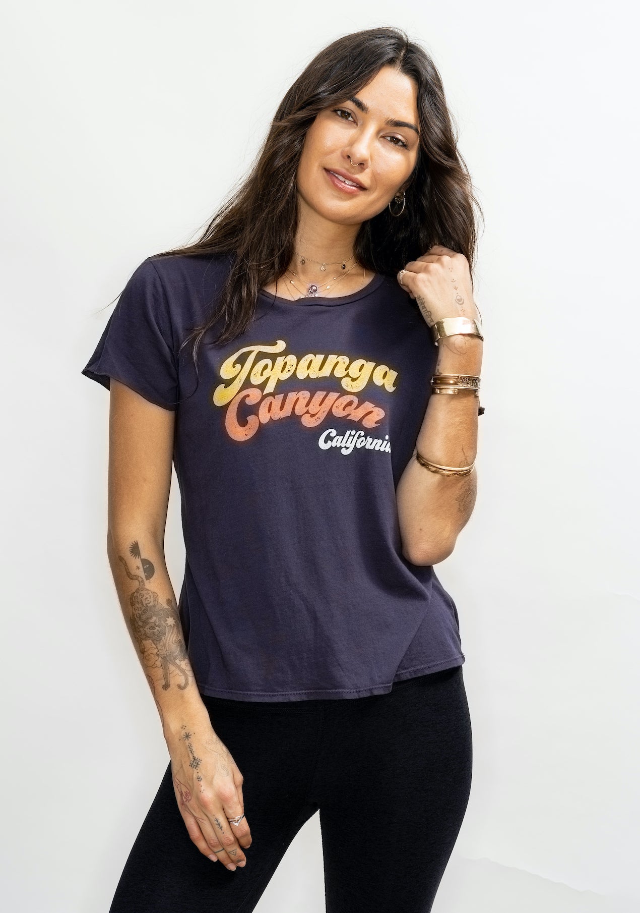 'Topanga Canyon California' Black Perfect Tee