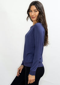 'Peace Sign' Ultra-Soft Raglan Pullover - Spellbound  Blue