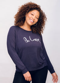 'Be Love' Ultra-Soft Raglan - Vintage Black