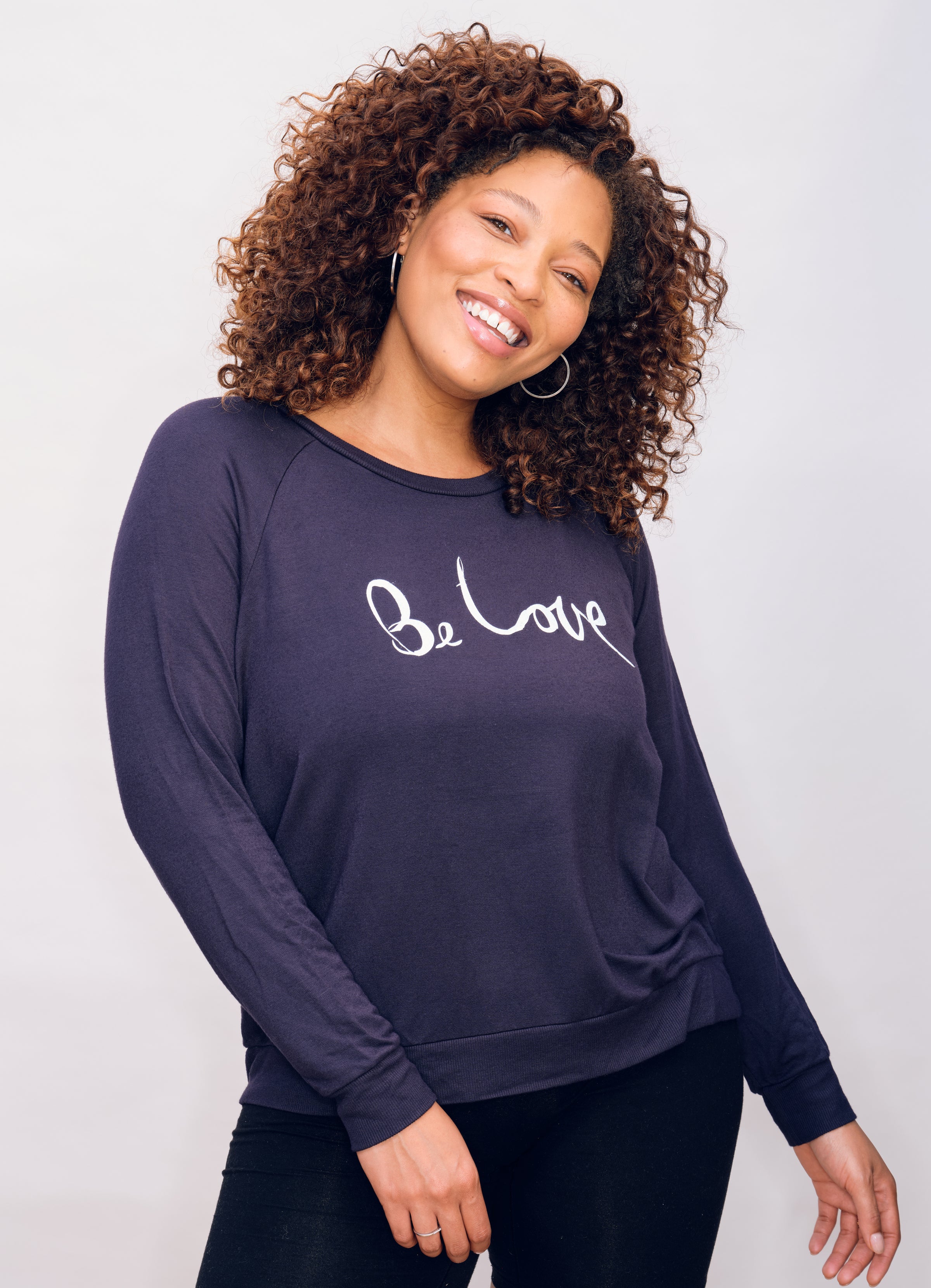 'Be Love' Ultra-Soft Raglan - Vintage Black
