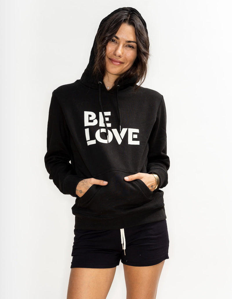 Be Love' Organic Cotton Fleece Pullover Hoodie - Black – WWW