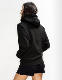 'Be Love' Heavyweight Cotton Fleece Pullover Hoodie - Black