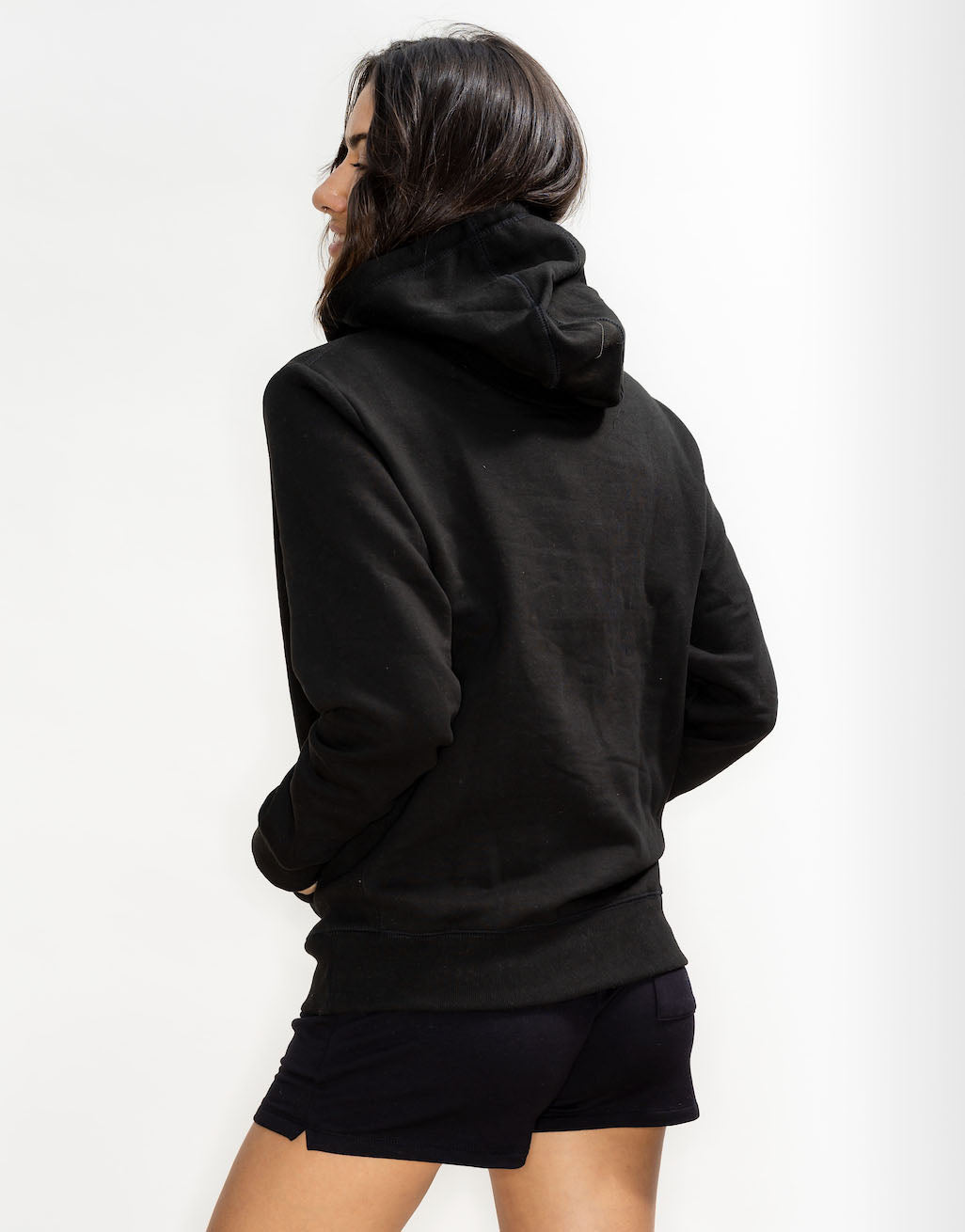 'Be Love' Heavyweight Cotton Fleece Pullover Hoodie - Black