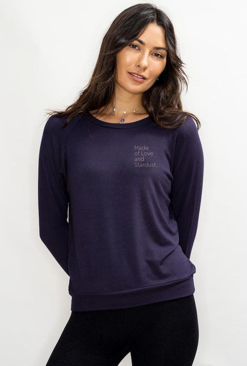 Ambiance Apparel Sexy Cotton Crew Neck Long Sleeve T-Shirt (Small, Black)  at  Women's Clothing store