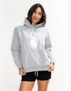 'Peace' Organic Cotton Fleece Pullover Hoodie - Athletic Grey