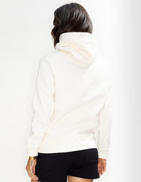 'Radical Love' Heavyweight Cotton Fleece Pullover Hoodie - Cream