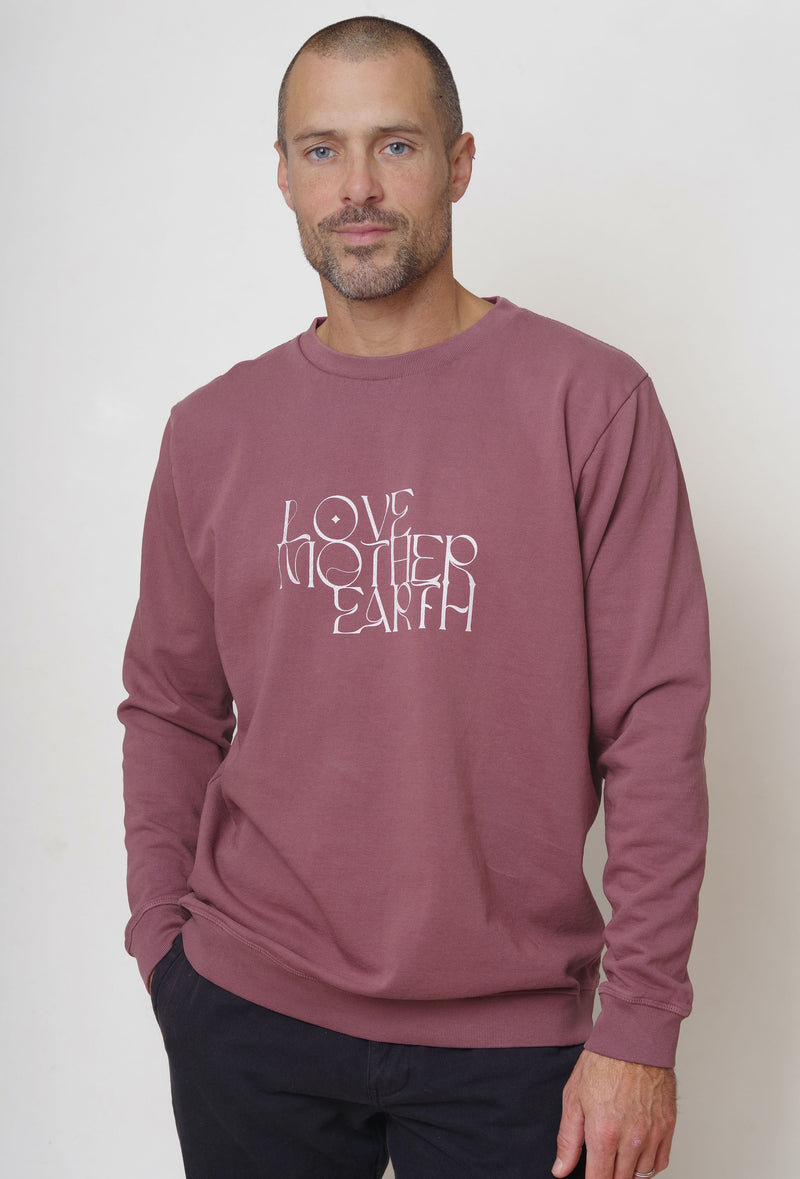 'Love Mother Earth' Unisex Organic Sweatshirt - Mauve