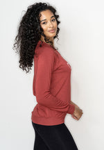 Be Love' Ultra Soft Raglan Pullover in Amber Red Color