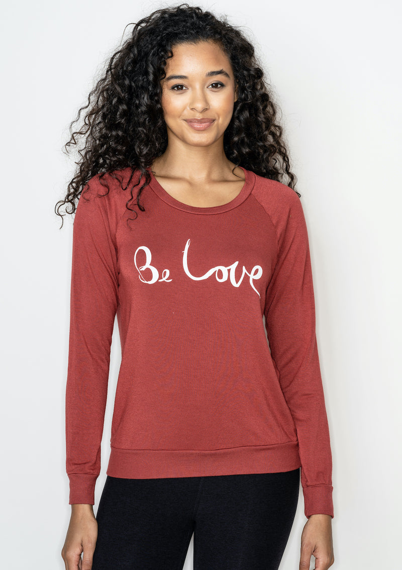'Be Love' Ultra Soft Raglan Pullover - Amber