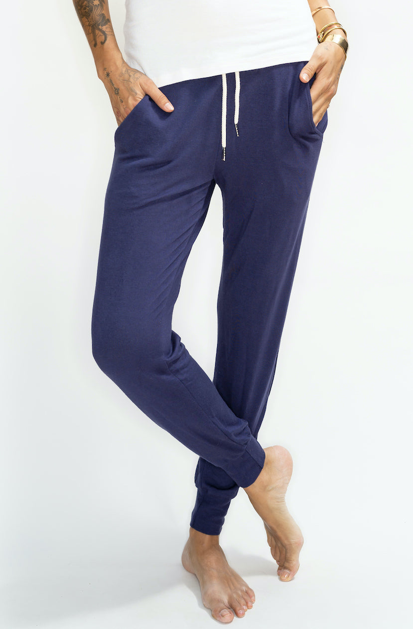'Blow Your Mind Soft' Fleece Jogger Pant- Spellbound Blue