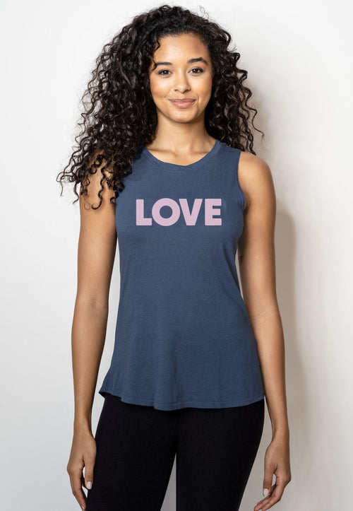LOVE' Perfect Tank Top in Spellbound Blue