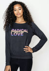 'Radical Love' Ultra-Soft Raglan Pullover - Vintage Black