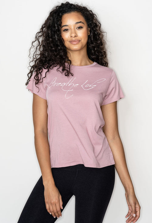 Breathe Love' Perfect Tee in Cashmere Rose Color